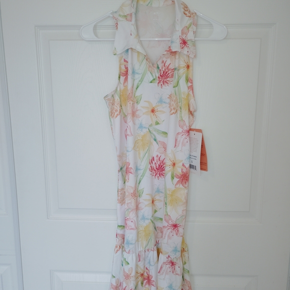 Gottex Golf + Tennis Mini Dress In Lilly Floral Print. - Picture 4 of 8